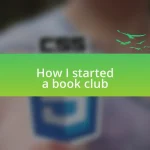 How I started a book club