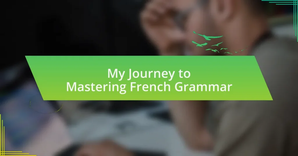 My Journey to Mastering French Grammar