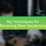 My Techniques for Retaining New Vocabulary