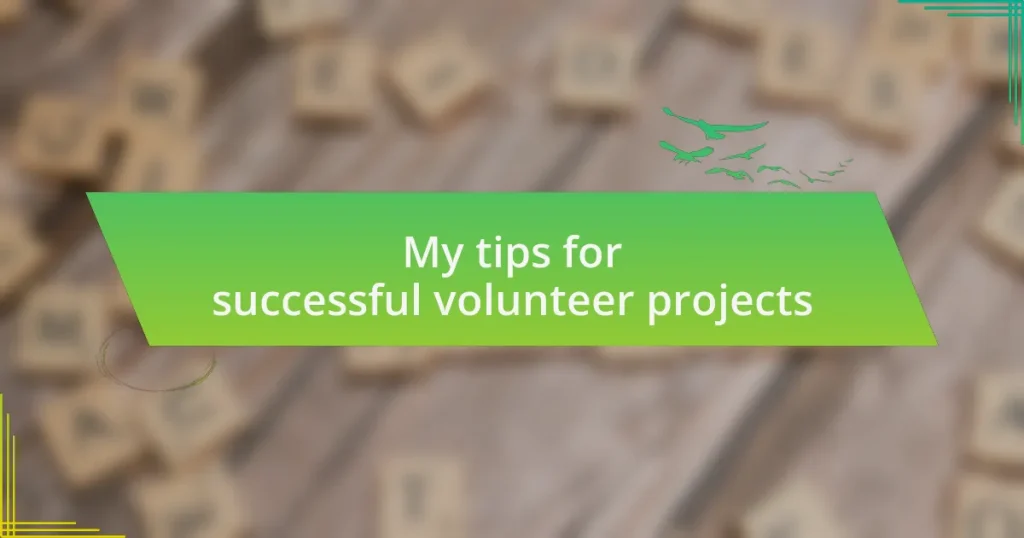 My tips for successful volunteer projects